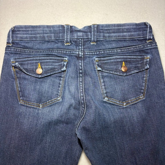 Banana Republic Classic Wide Leg Jeans Dark Wash Denim Size 6 Flap Pocket - Picture 4 of 8